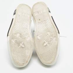 Pre Owned Dior B23 Size 46 Transparent/Grey Oblique Mesh and PVC High Top Sneakers
