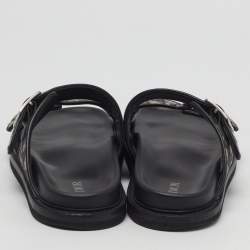 Pre Owned Dior Aqua Size 43 Beige Oblique Jacquard Flat Slides