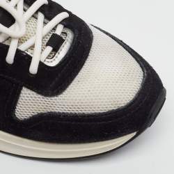 Pre Owned Dior B25 Runner Size 41 Black/White Oblique Mesh and Suede Low Top Sneakers