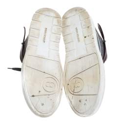 Pre Owned Dior Homme Grey Leather And Tweed Fabric High Top Sneakers Size 43