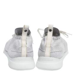 Pre Owned Dior White/Grey Knit B21 Socks Low Top Sneakers Size 40.5