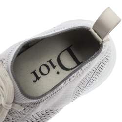 Pre Owned Dior White/Grey Knit B21 Socks Low Top Sneakers Size 40.5