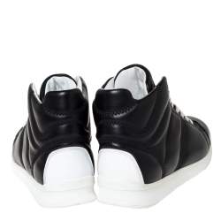 Pre Owned Dior Black Leather Lace High Top Sneakers Size 41