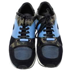 Dior Multicolor Camouflage Leather And Suede Lace Up Sneakers Size 44