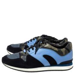 Dior Multicolor Camouflage Leather And Suede Lace Up Sneakers Size 44