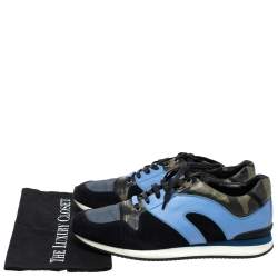 Dior Multicolor Camouflage Leather And Suede Lace Up Sneakers Size 44