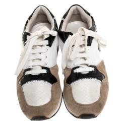 Pre Owned Dior Tricolor Suede Leather Low Top Sneakers Size 39