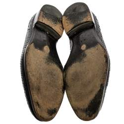 Dior Black Python Leather Penny Loafers Size 44