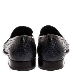 Dior Black Python Leather Penny Loafers Size 44