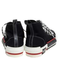 Dior Black/White Canvas Atelier High Top Sneakers Size 45