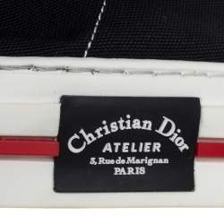 Dior Black/White Canvas Atelier High Top Sneakers Size 45