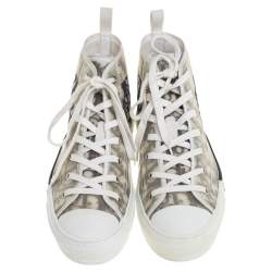 Dior White Oblique Mesh B23 High Top Sneakers Size 41