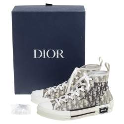 Dior White Oblique Mesh B23 High Top Sneakers Size 41