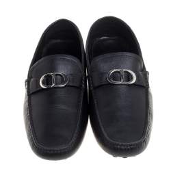 مملوكة مسبقًا حذاء لوفر ديور شعار سى دى جلد أسود مقاس 43