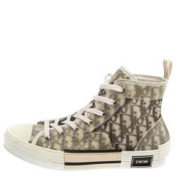 Dior White Oblique Mesh B23 High Top Sneakers Size 42