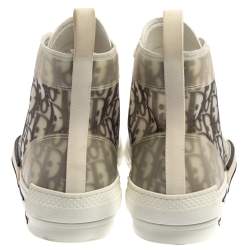 Dior White Oblique Mesh B23 High Top Sneakers Size 42