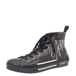 Dior Black Mesh And Oblique B-23 High Top Sneakers Size 42