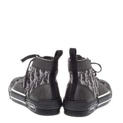 Dior Black Mesh And Oblique B-23 High Top Sneakers Size 42