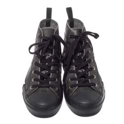 Dior Black Mesh And Oblique B-23 High Top Sneakers Size 42