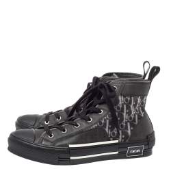 Dior Black Mesh And Oblique B-23 High Top Sneakers Size 42