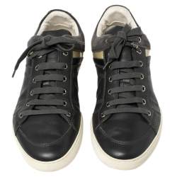 Pre Owned Dior Homme Grey Leather and Suede Low Top Sneakers Size 43