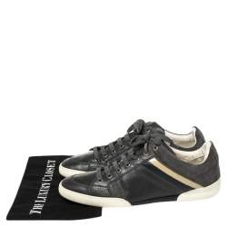 Pre Owned Dior Homme Grey Leather and Suede Low Top Sneakers Size 43