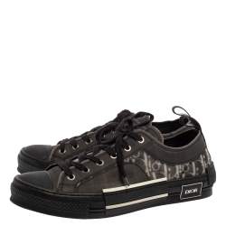 Dior Black/Grey Mesh And Rubber B23 Low Top Sneakers Size 43