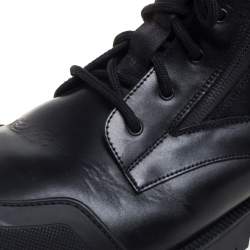 Dior Black Canvas And Leather Explorer Ankle Boots Size 44