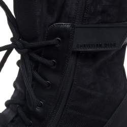 Dior Black Canvas And Leather Explorer Ankle Boots Size 44