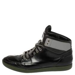 Pre Owned Dior Black Leather High Top Sneakers Size 44