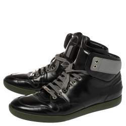 Pre Owned Dior Black Leather High Top Sneakers Size 44