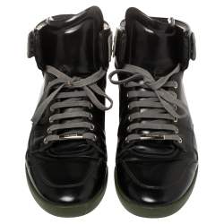 Pre Owned Dior Black Leather High Top Sneakers Size 44