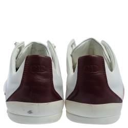 Dior White Leather And Suede Low Top Sneakers Size 41.5
