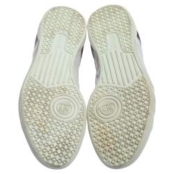 Dior White Leather And Suede Low Top Sneakers Size 41.5