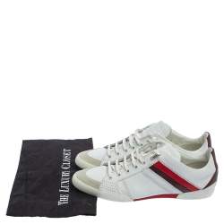 Dior White Leather And Suede Low Top Sneakers Size 41.5
