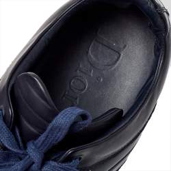 Pre Owned Dior Navy Blue Leather And Patent Leather Lace Up Sneaker Size 43