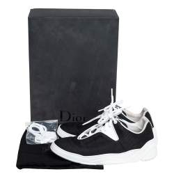 Pre Owned Dior Homme Black/White Canvas And Leather Sneakers Size 40