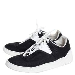 Pre Owned Dior Homme Black/White Canvas And Leather Sneakers Size 40