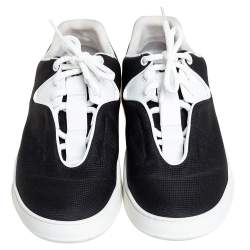Pre Owned Dior Homme Black/White Canvas And Leather Sneakers Size 40