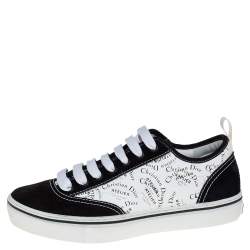 Pre Owned Dior White/Black Suede And Leather Atelier Sneakers Size 41