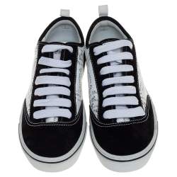 Pre Owned Dior White/Black Suede And Leather Atelier Sneakers Size 41