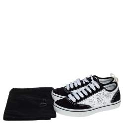 Pre Owned Dior White/Black Suede And Leather Atelier Sneakers Size 41