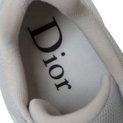 Dior White/Silver Mesh And Leather B24 Sneakers Size 43