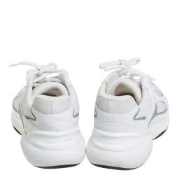 Dior White/Silver Mesh And Leather B24 Sneakers Size 43