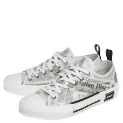 Dior White Vinyl And Mesh Lace Up B23 Sneakers Size 43