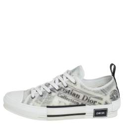 Dior White Vinyl And Mesh Lace Up B23 Sneakers Size 43