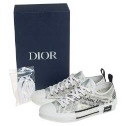 Dior White Vinyl And Mesh Lace Up B23 Sneakers Size 43