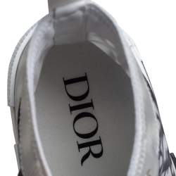 Dior White/Grey Oblique Mesh B23 High Top Sneakers Size 40