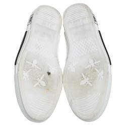 Pre Owned Dior White Oblique Mesh And PVC B23 High Top Sneakers Size 45