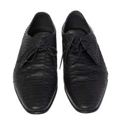 Dior Black Python Leather Pointed Toe Derby Size 41